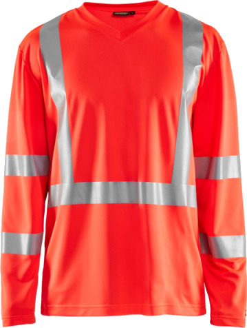 Blåkläder Langermet varsel UV beskyttet   Rød highvis   XS