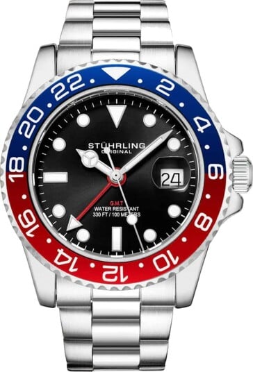 Stührling Original Herreklokke 3965.2 Aquadiver Sort/Stål Ø42 mm Stührling Original Herreklokke 3965.2 Aquadiver Sort/Stål Ø42 mm