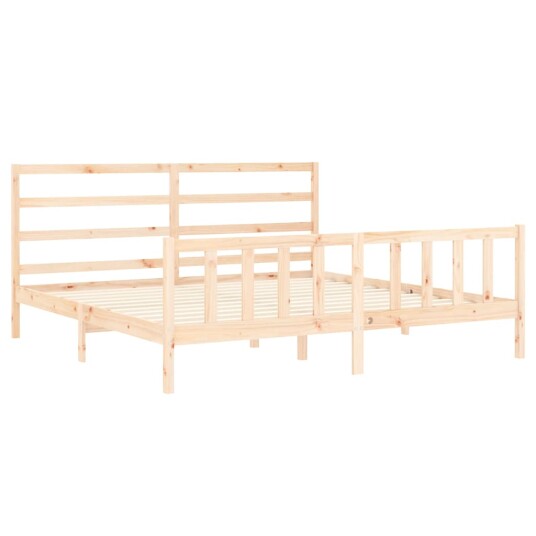 vidaXL Sengeramme med hodegavl 200x200 cm heltre
