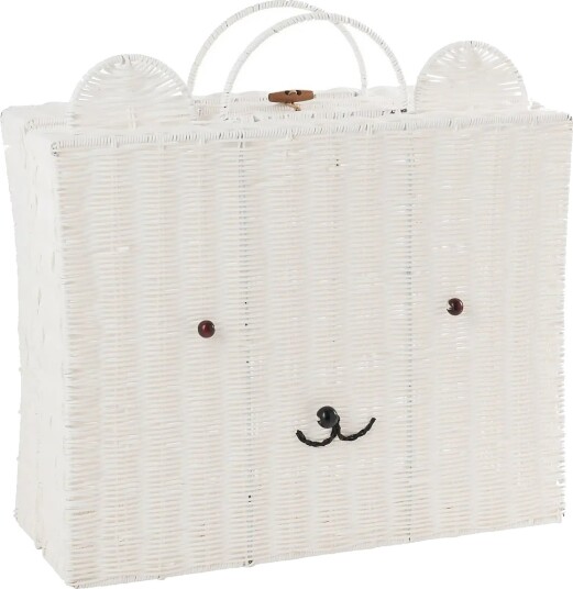 J Line Basket Suitcase Synthetic White Large White One Size