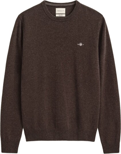 Gant Superfine Lambswool C Neck   DK BROWN MELANGE   XXL