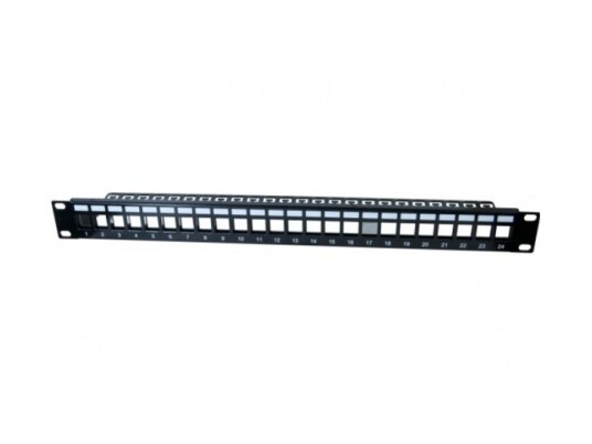 Modulholder For 24 Keystone-Tilkoblingskontakter 48,30 Cm (19") 1 U Svart For Å Sette Opp Et Patchpanel Med Opptil 16 Porter (258156)