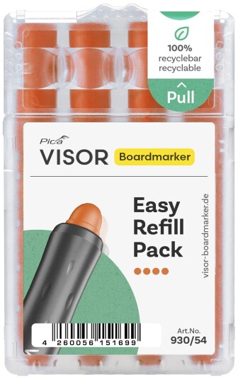 Pica Marker Visor Refill til whiteboardtusj 4 stk Oransje