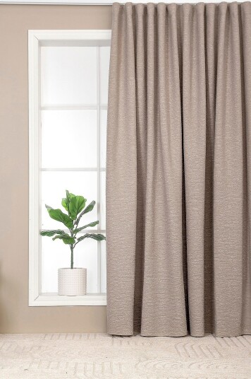 Hasta Bouclé gardin Extra Wide Hilma 268x280cm Brun