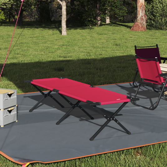 Sammenleggbar camping seng Rød 193 x 69 x 45 cm Oxford stoff