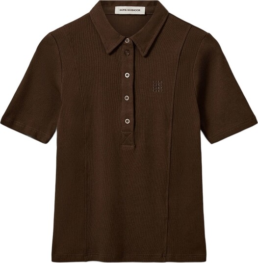 Sofie Schnoor Baelasw Rib Polo Tee Brown XL