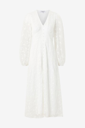 BubblerooMaxikjole Embroidered Midi Dress   Hvit