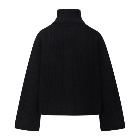 Pandora Cardigan Black L Mohair zip wool cardigan