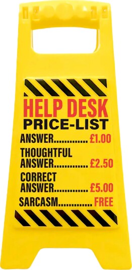 Boxer Gifts Advarselsskilt Help Desk Price List DK1027 Boxer Gifts Advarselsskilt Help Desk Price List DK1027
