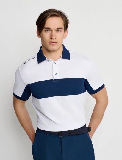 BACKTEE Mens Focus Polo White XXL BACKTEE Mens Focus Polo White XXL