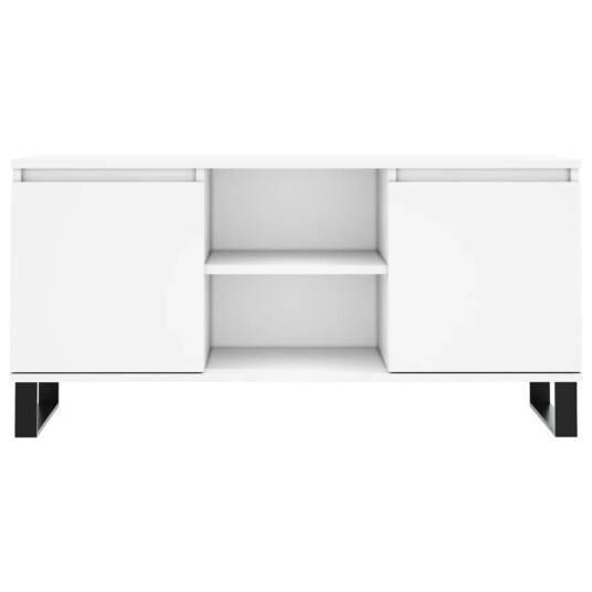 vidaXL TV-benk hvit 104x35x50 cm konstruert tre 8720845906719 vidaXL TV-benk hvit 104x35x50 cm konstruert tre 8720845906719