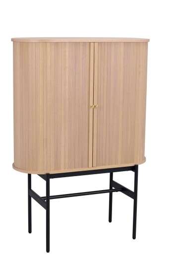 Rowico Home Haddington kabinett Hvitpigmentert eik/svart metall 102 x 42 cm Hvit