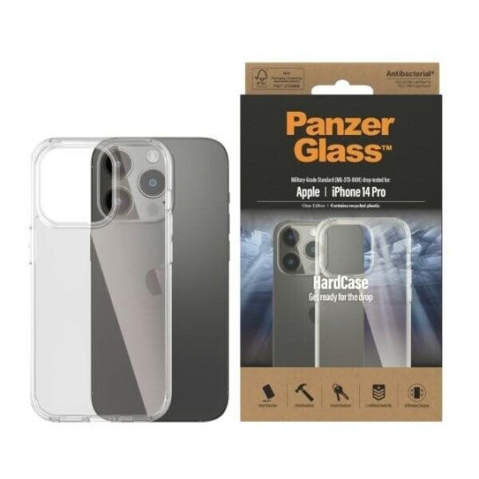 PanzerGlass HardCase AntiBakteriell til iPhone 14 Pro - Gjennomsiktig Plast med MagSafe