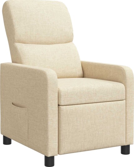 vidaXL Recliner Krem Stoff