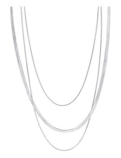 TIMI OF SWEDEN Matilde Triple Chain Necklace Stainless Steel Silver One Size 40 cm