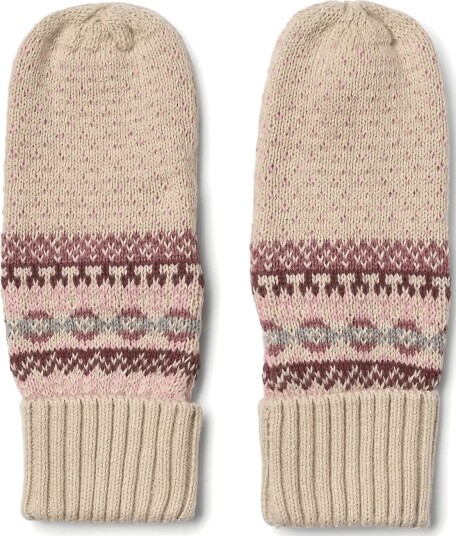 Wheat Jacquard Mittens Cotta - ROSE - M