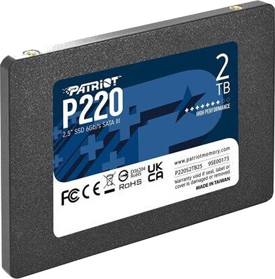 Patriot P220 2TB SSD 2,5" SATA 6Gb/s Intern Harddisk Patriot P220 2TB SSD 2,5" SATA 6Gb/s Intern Harddisk