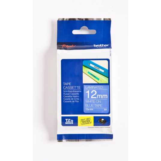Brother TZE535 - White on blue - Roll (1.2 cm x 8 m)