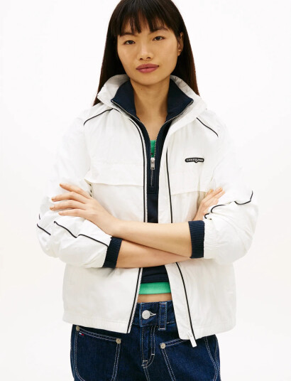 Tommy Jeans Tjw Piping Nylon Track Jacket   White   S