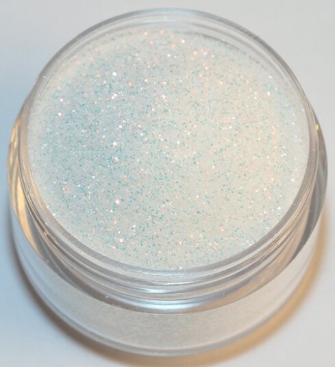 Negleglitter Finkornet Hvit regnbueblå 8ml Glitter