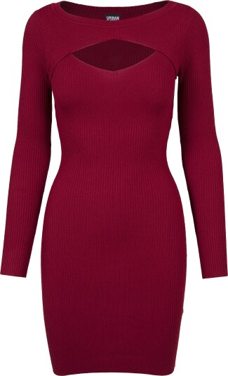 Urban Classics Kort kjole Ladies Cut Out Dress XS til XL Damer burgunder Urban Classics Kort kjole Ladies Cut Out Dress XS til XL Damer burgunder