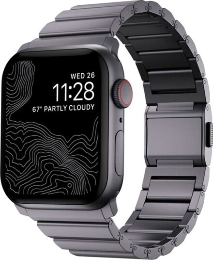 Nomad Aluminium Reim til Apple Watch 49/45/44/42mm Space Grey