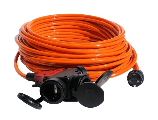 Skjøtekabel 16A 3-veis PUR 3G2,5mm² 15m IP44 Skjøtekabel 16A 3-veis PUR 3G2,5mm² 15m IP44