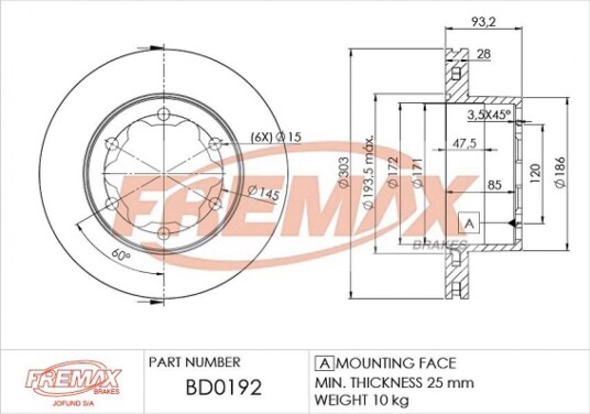 Bremseskive FREMAX BD-0192