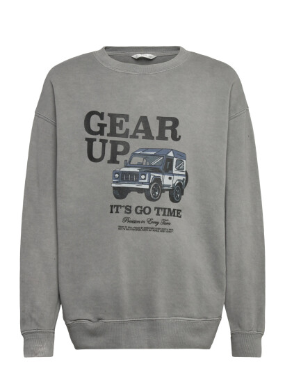 Mango Printed Cotton Sweatshirt - Grey - 5-6