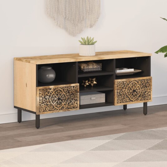 vidaXL TV-benk 100x33x46 cm heltre mango 8721012107885