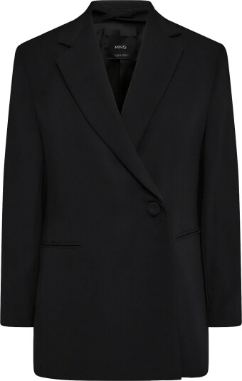 Mango Double Breasted Belted Suit Blazer Black XS