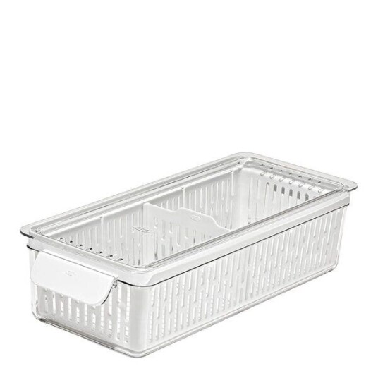 Oxo   Oppbeveringsboks til kjøleskap 37x9,5 cm klar/hvit