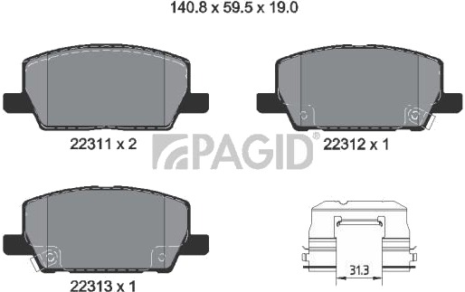 PAGID T2825N Bremseklosser PAGID T2825N Bremseklosser