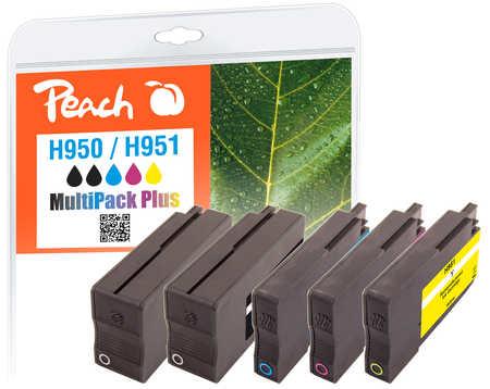 Peach 319863 blekkpatron 5 stykker Sort, Cyan, Fiolblå, Gult
