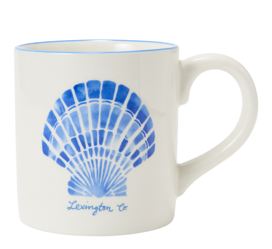Lexington   Shell stoneware krus 40 cl hvit/blå