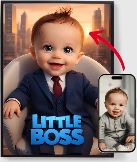 Personalisert Plakat   Boss Baby Ansiktsswap   AI Plakat