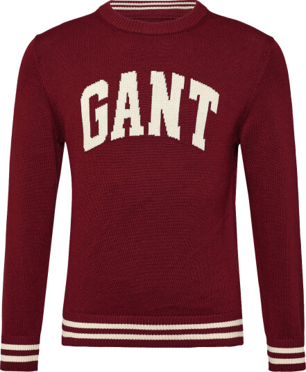 Gant Kids Intarsia Crew Neck Sweater Burgundy 164