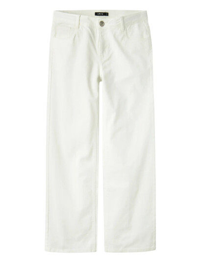 LMTD Nlftazza Twi Lw Straight Pant Noos White 128