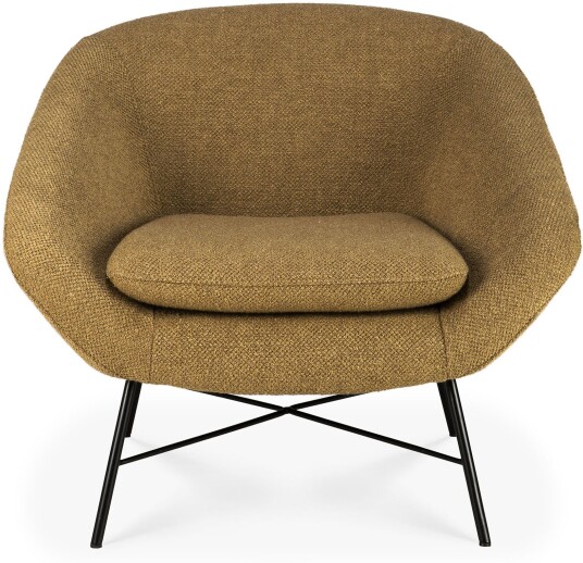 Ethnicraft Ethnicraft Barrow Lounge Chair Ginger Lenestoler Jacques Deneef Brun Metall/tekstilmateriale/skum