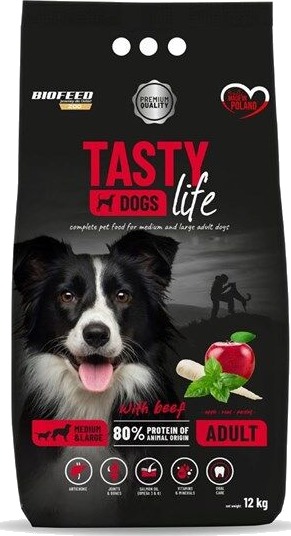 Biofeed Adult Tasty Dogs Life M&L Med Storfe 12 kg