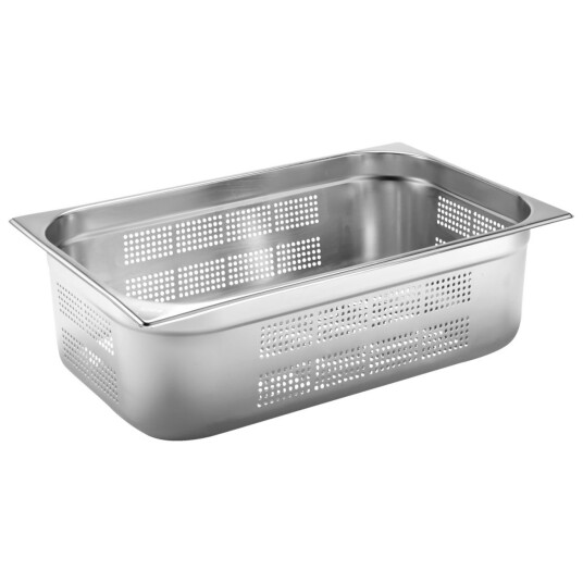 PULSIVA Kantine Basic GN 1/1 perforert; Størrelse GN 1/1 21l 53x32.5x15 cm LxBxD; Sølvfarge
