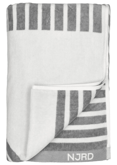NJRD Stripes badehåndkle 100 x 150 cm Grå