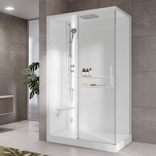 Novellini Glax 2 2.0 2P Dusjkabinett 120x90 cm, Hydro Pluss, venstre, Hvit