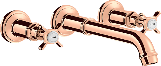 Axor Montreux 3-hulls Servantbatteri Tutlengde 165-225 mm, Polert Rødt Gull Axor Montreux 3-hulls Servantbatteri Tutlengde 165-225 mm, Polert Rødt Gull