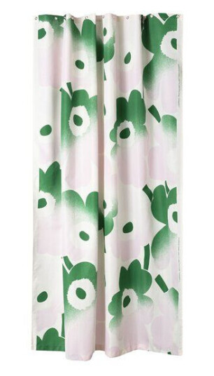 Marimekko   Unikko dusjforheng 200x180 cm hvit/rosa/grønn