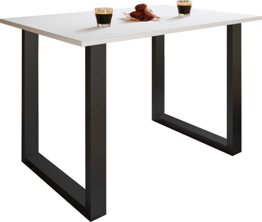 XonaU spisebord 140x80cm hvit, svart.