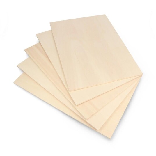 Poppel kryssfiner 4 mm – lett plate A4 210×297 mm 5 stk