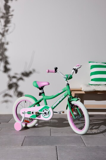 Pinepeak Sykkel 16 Tommer Mintgrønt/Rosa Pinepeak Sykkel 16 Tommer Mintgrønt/Rosa