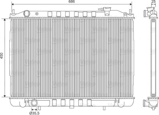 VALEO 701611 Radiator motorkjøling