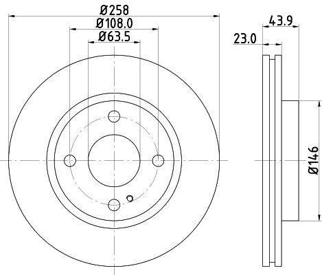 HELLA 8DD 355 115 371 Bremseskive HELLA 8DD 355 115 371 Bremseskive